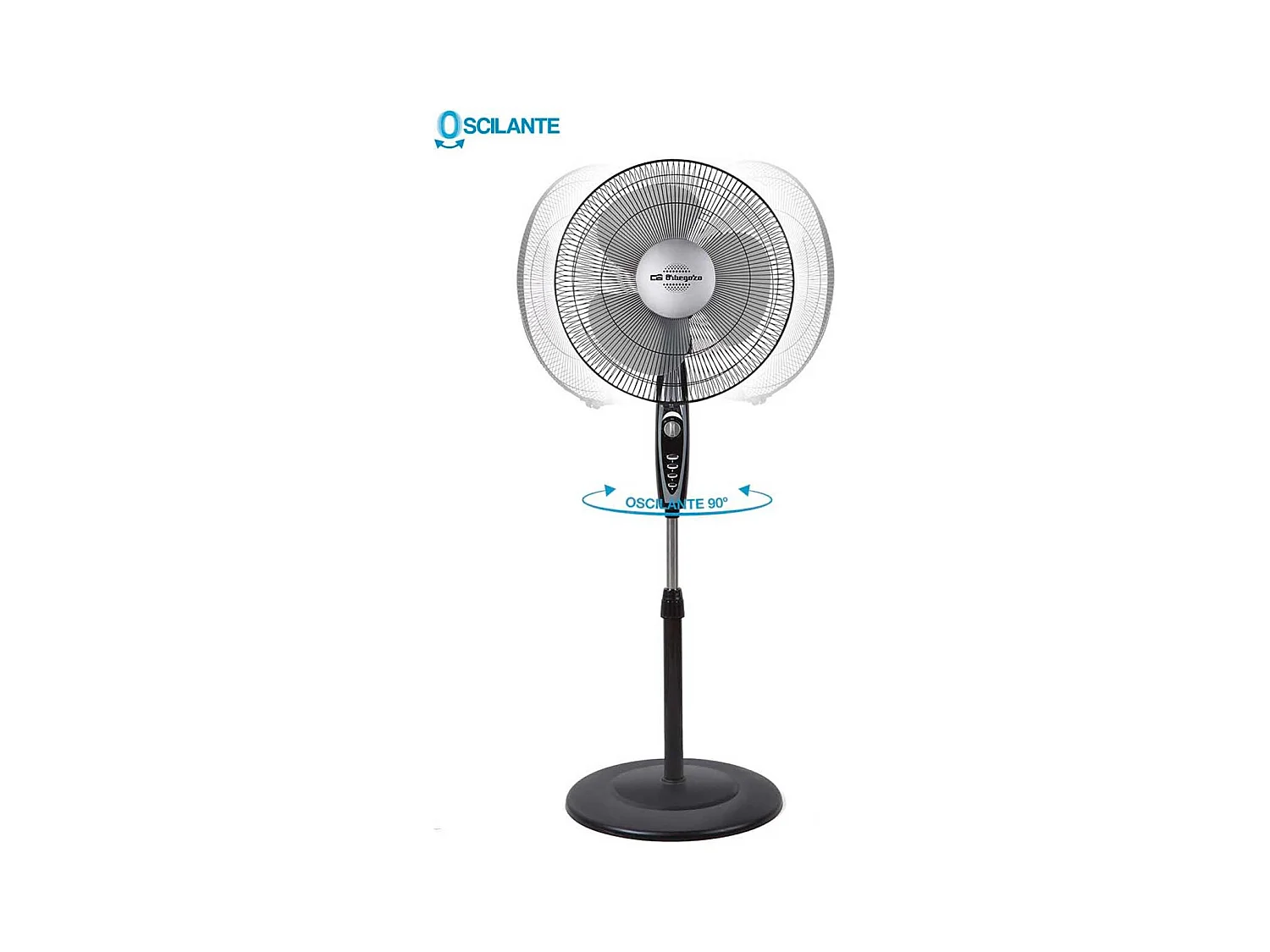 Ventilador de pie Orbegozo SF 3347 50W 3 velocidades negro Ø40 cm