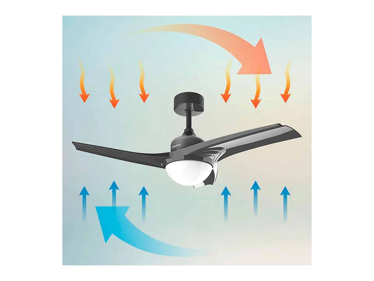Ventilador de techo Cecotec EnergySilence Aero 470 49W función verano/invierno gris Ø106 cm