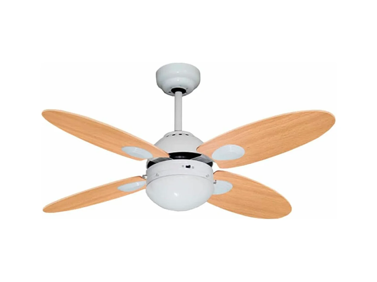 Ventilador de techo Bermeo Bastilipo 60W 5 aspas reversibles blanco/natural Ø105 cm