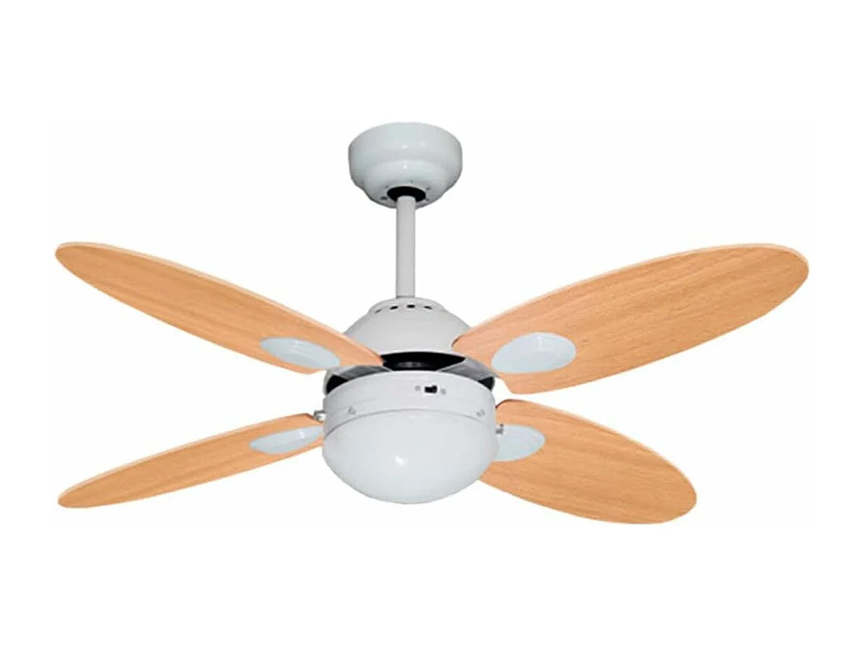 Ventilador de techo Bermeo Bastilipo 60W 5 aspas reversibles blanco/natural Ø105 cm