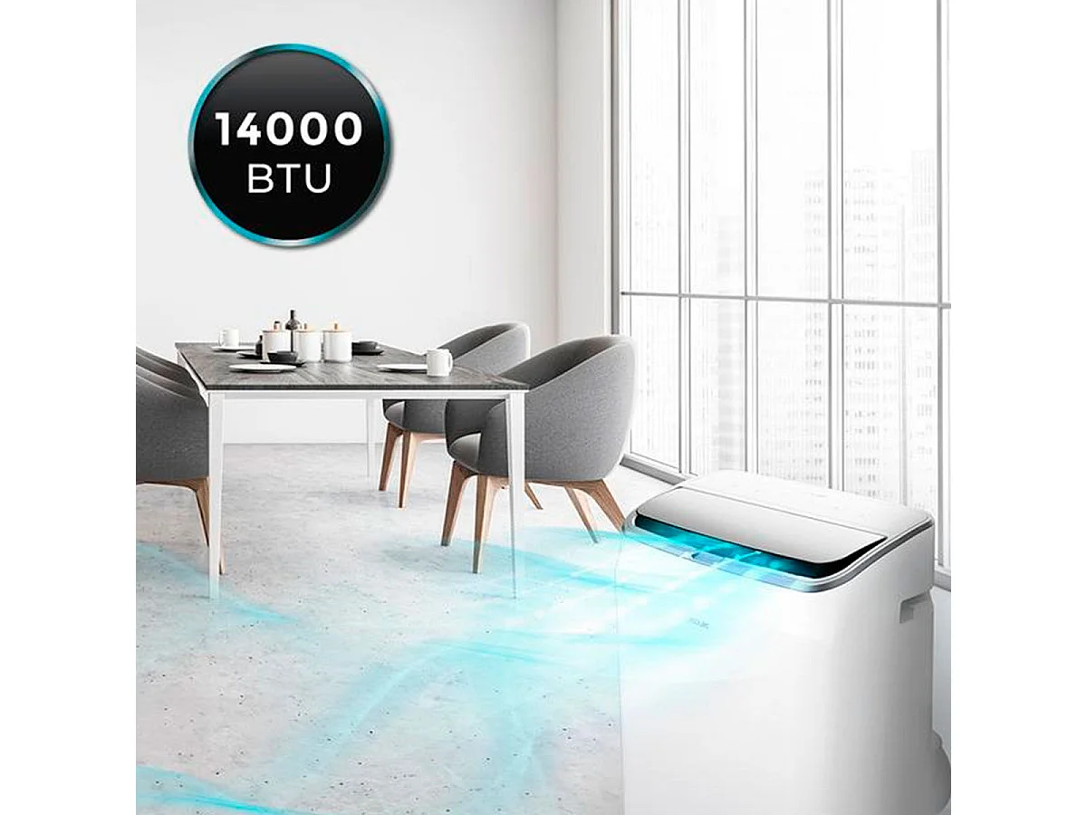 Aire acondicionado portátil Cecotec ForceClima 14800 Soundless Heating Connected con mando + wifi 1340W 14000btu A blanco
