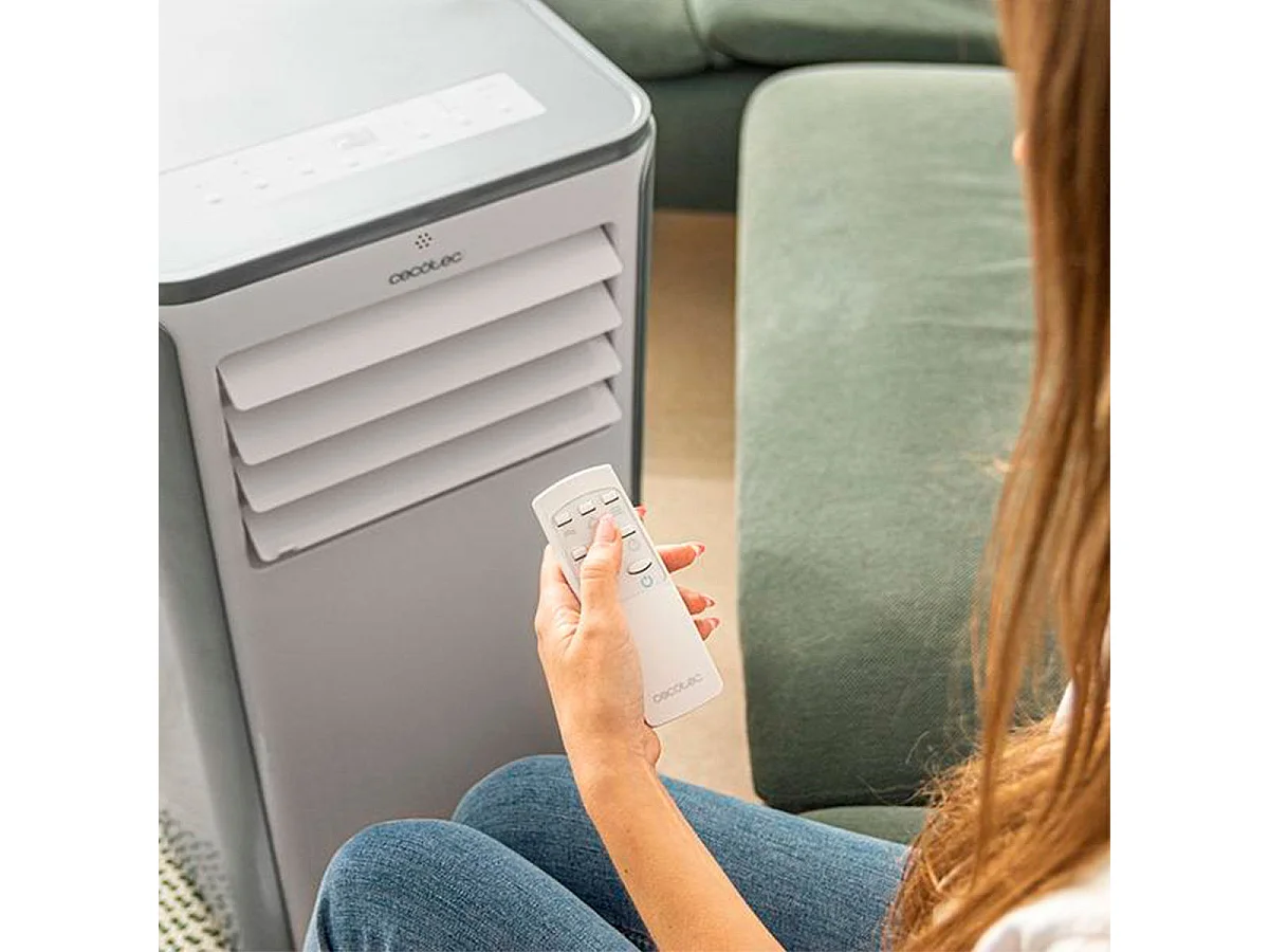 Aire acondicionado portátil Cecotec ForceClima 9400 Soundless Heating con mando 1010W 9000btu A blanco/inox