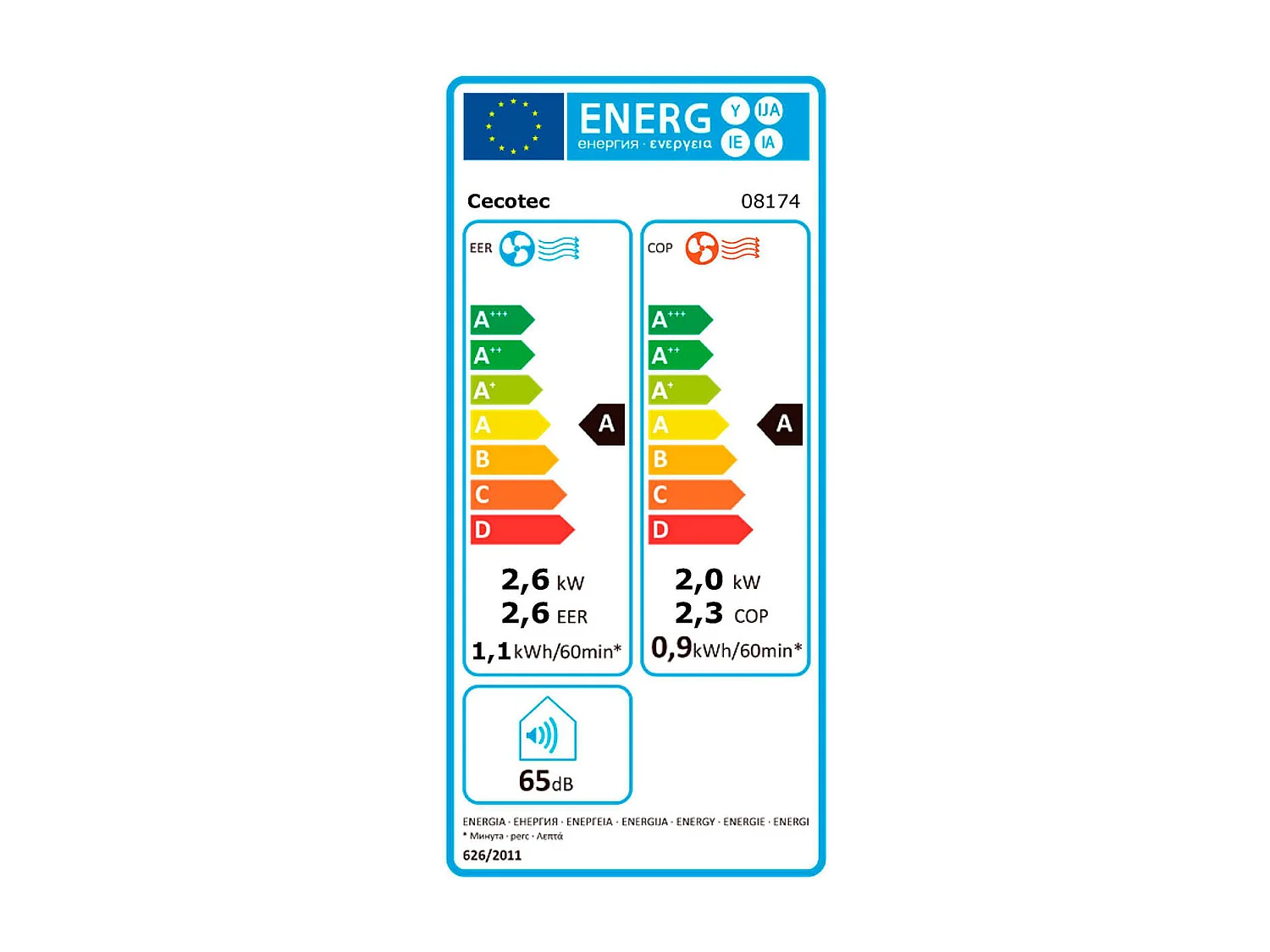 Aire acondicionado portátil Cecotec ForceClima 9400 Soundless Heating con mando 1010W 9000btu A blanco/inox