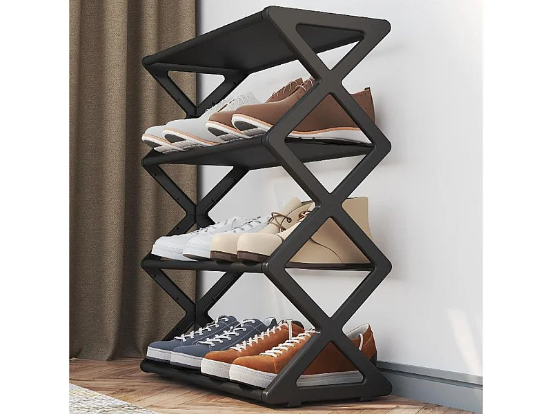 Zapatero 4 niveles Deli 8 pares negro 49,5x12x18,5 cm