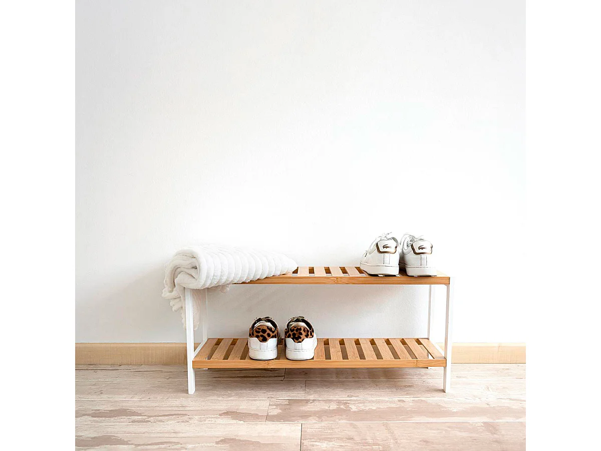 Zapatero MOA Vinthera 2 estantes bambú lacado natural 31x69x24,5 cm