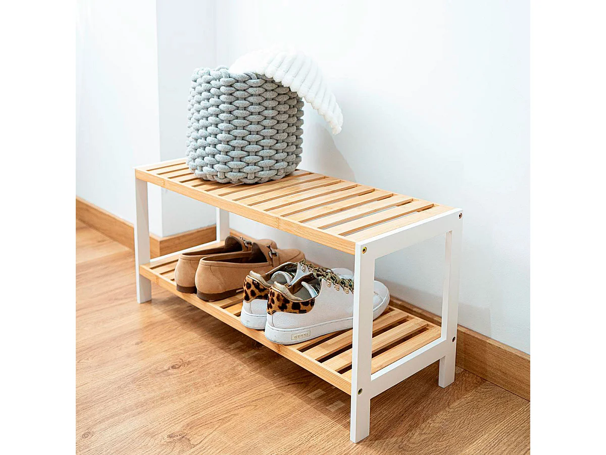 Zapatero MOA Vinthera 2 estantes bambú lacado natural 31x69x24,5 cm