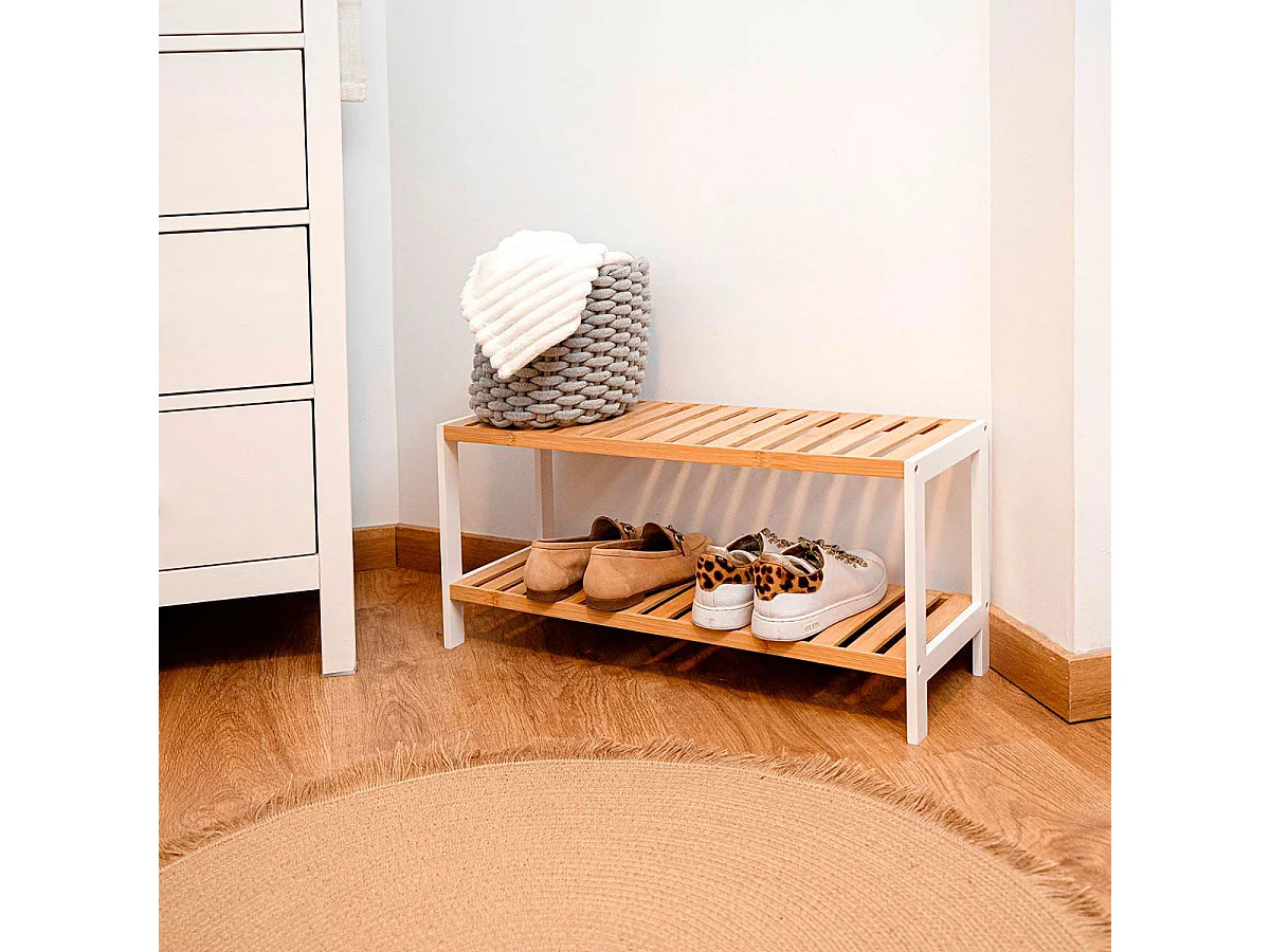 Zapatero MOA Vinthera 2 estantes bambú lacado natural 31x69x24,5 cm