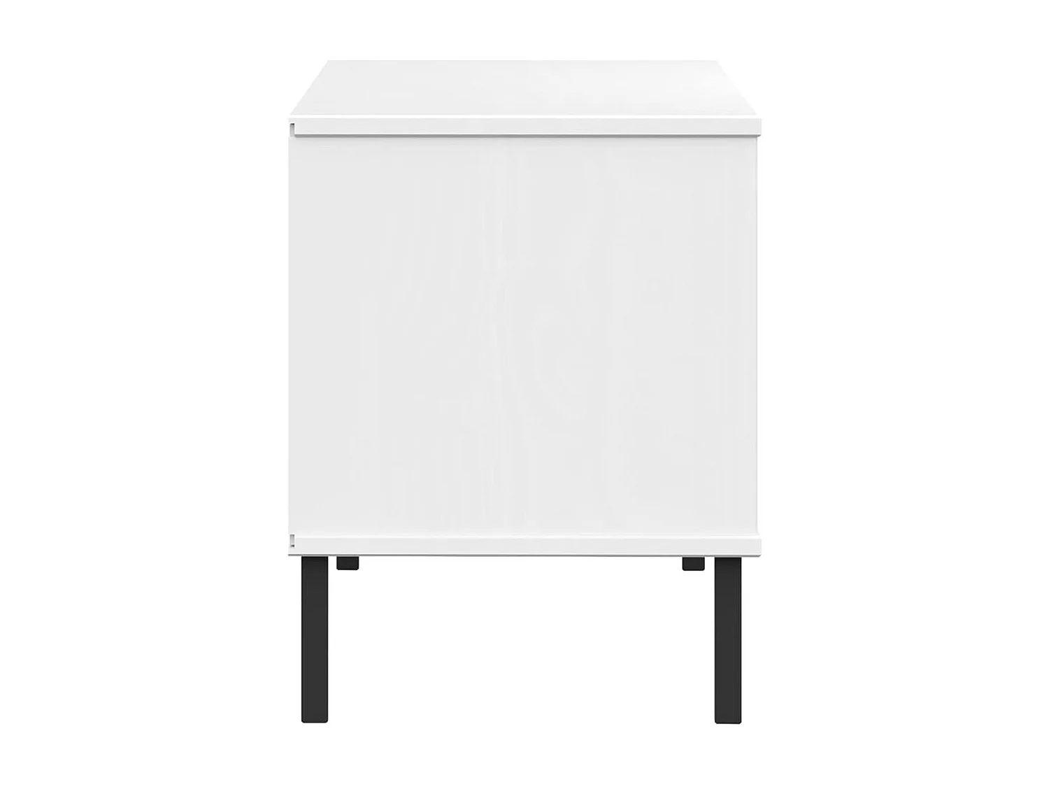 Schuhregal OSLO mit Metallbeinen Weiß 106x35x45 cm Massivholz