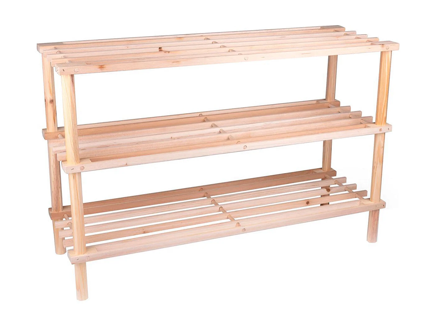 Zapatero Alpina 3 niveles 10 pares madera 48,5x74x26 cm