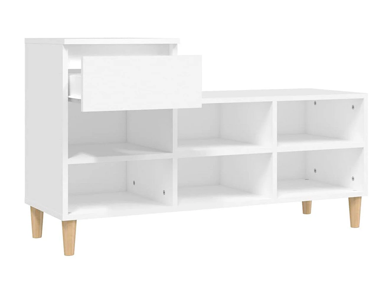 vidaXL Armoire à chaussures Blanc 102x36x60 cm Bois d'ingénierie