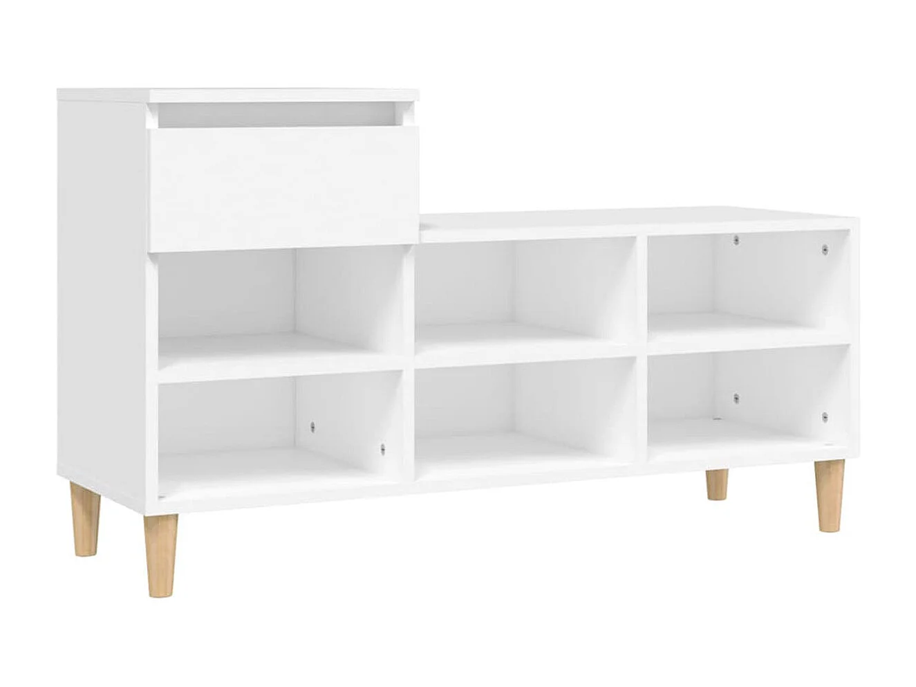 Schuhregal Weiß 102x36x60 cm Holzwerkstoff