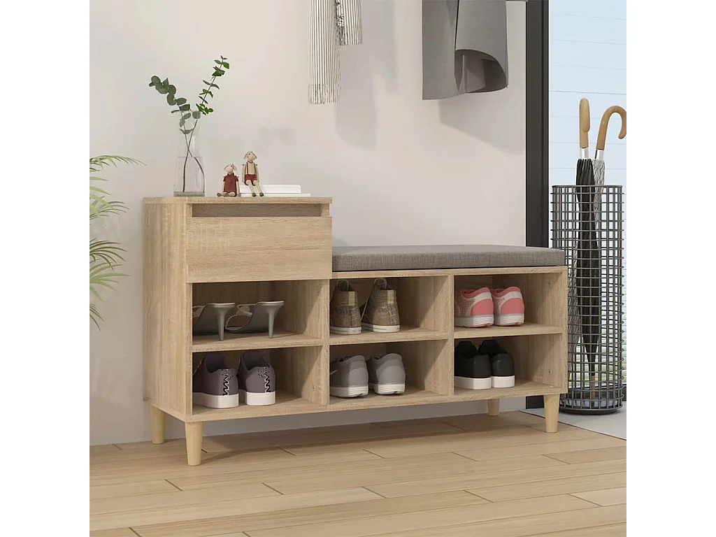 vidaXL Armoire à chaussures Chêne sonoma 102x36x60cm Bois d'ingénierie