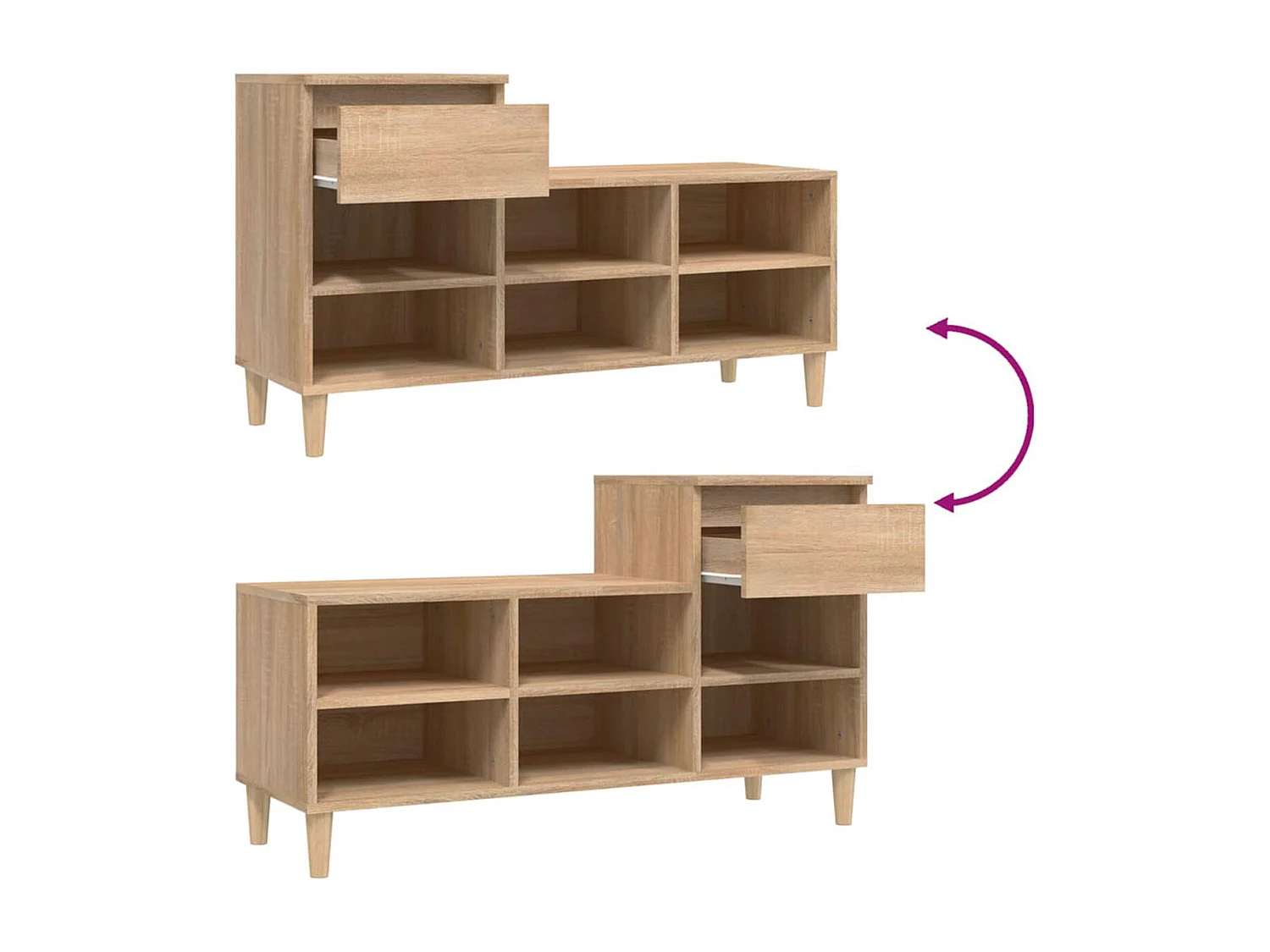 Schuhregal Sonoma-Eiche 102x36x60 cm Holzwerkstoff