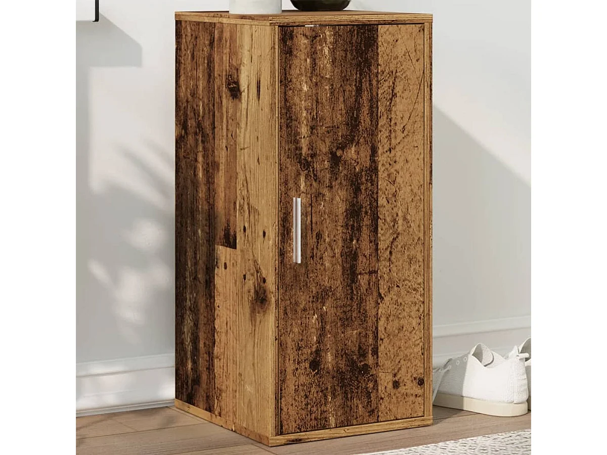 Zapatero Rustie con puerta + 5 compartimentos madera 70x32x35 cm