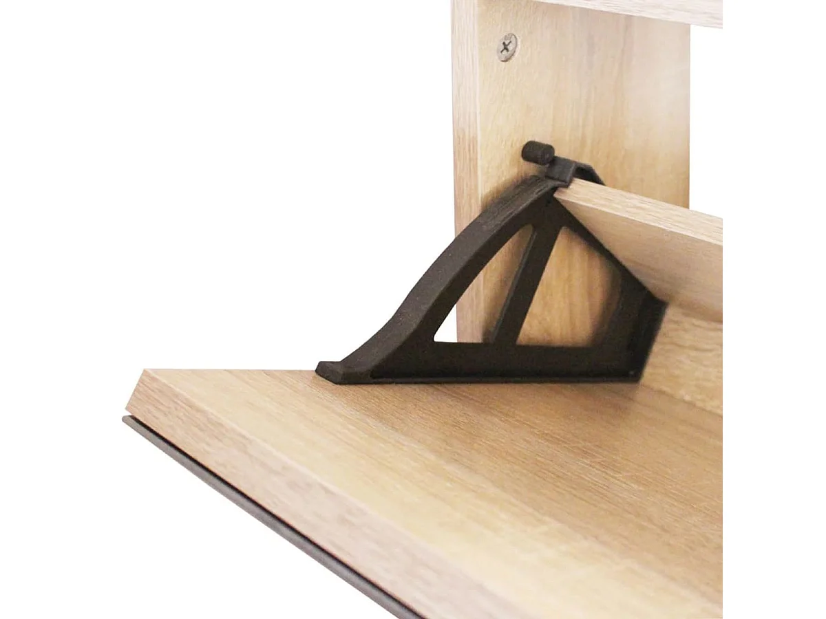 Schuhschrank mit 2 Fächern Spiegel Eiche-Optik 63x17x67 cm