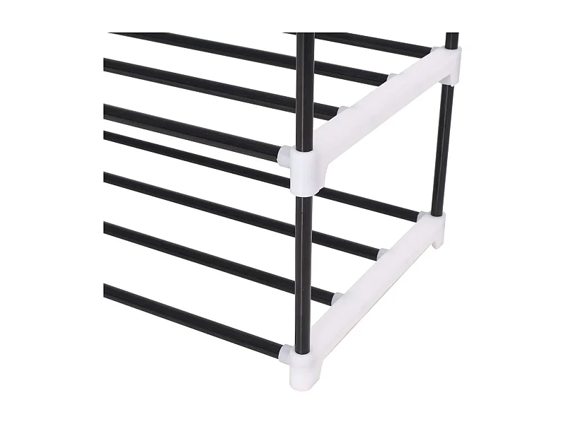 Zapatero 7 estantes estructura tubular negro 133x91x29 cm