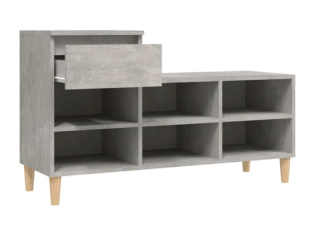 vidaXL Armoire à chaussures Gris béton 102x36x60 cm Bois d'ingénierie