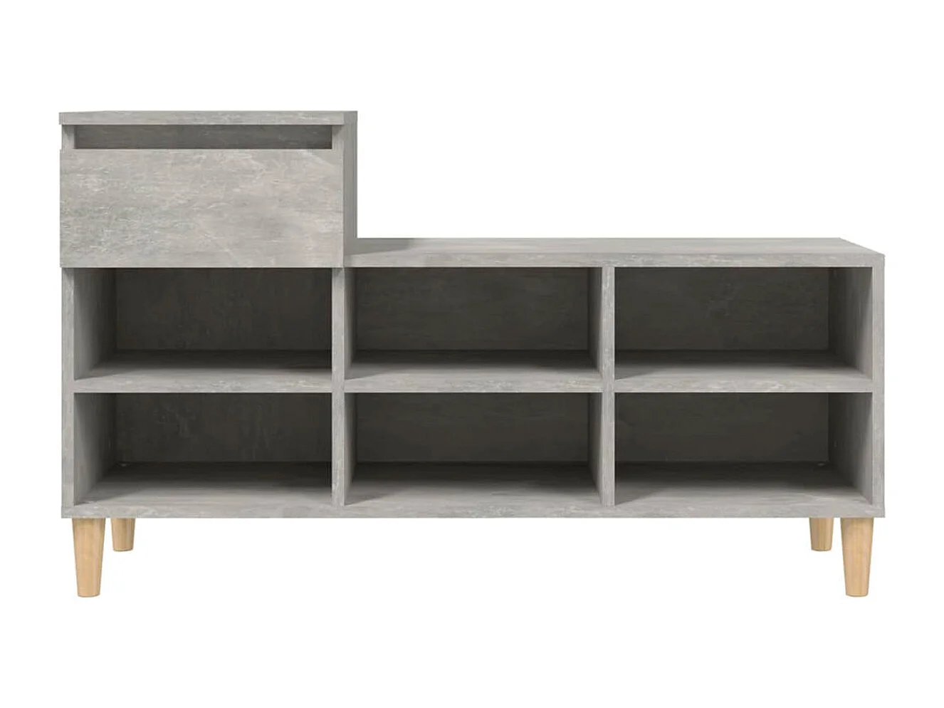Schuhregal Betongrau 102x36x60 cm Holzwerkstoff