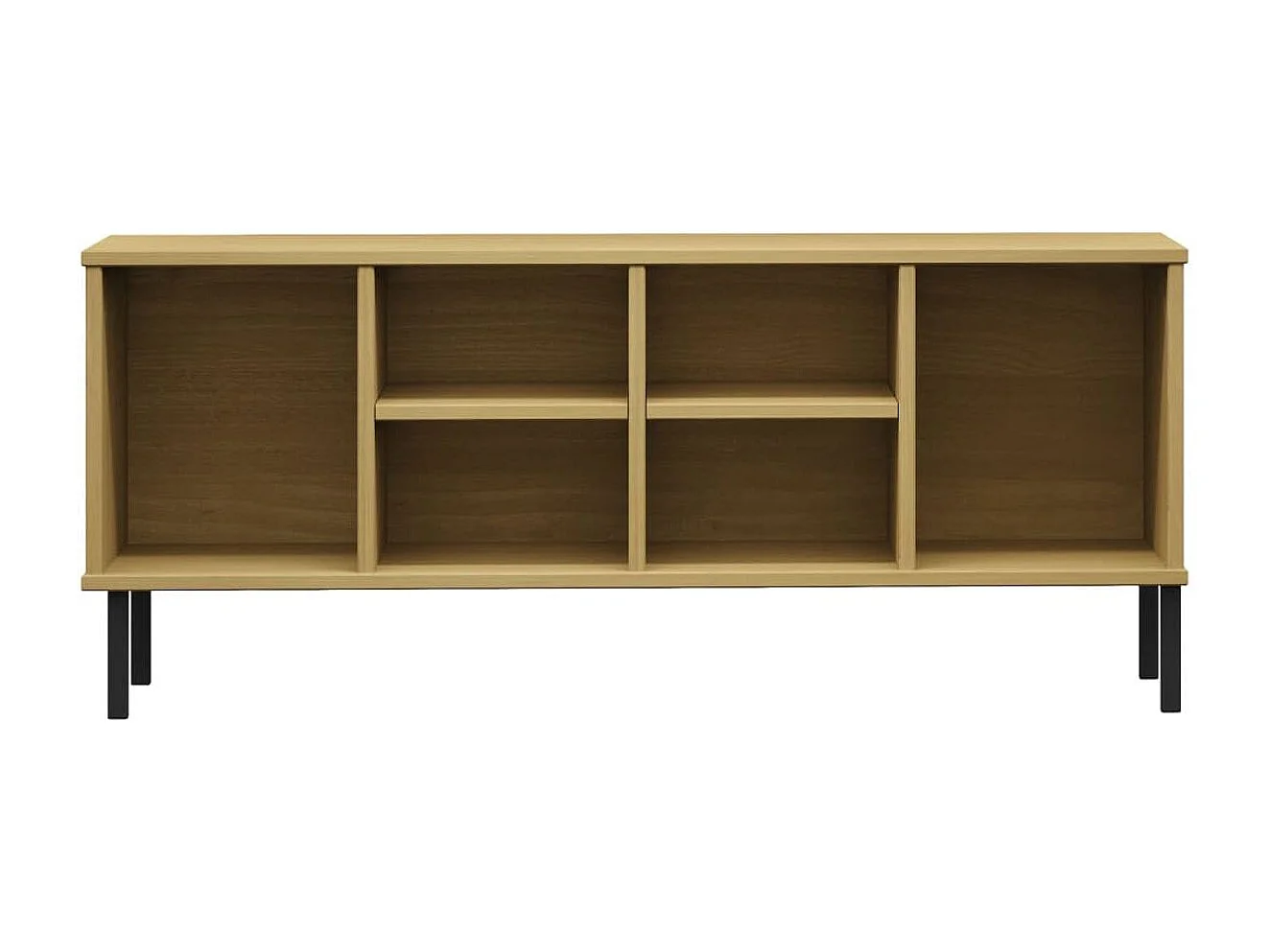 Schuhregal OSLO mit Metallbeinen Braun 106x35x45 cm Massivholz