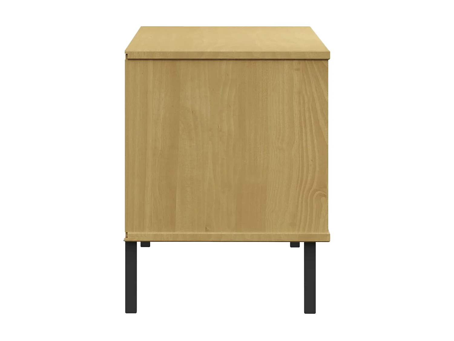 Schuhregal OSLO mit Metallbeinen Braun 106x35x45 cm Massivholz