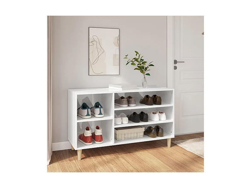 vidaXL Armoire à chaussure Blanc brillant 102x36x60 cm Bois ingénierie