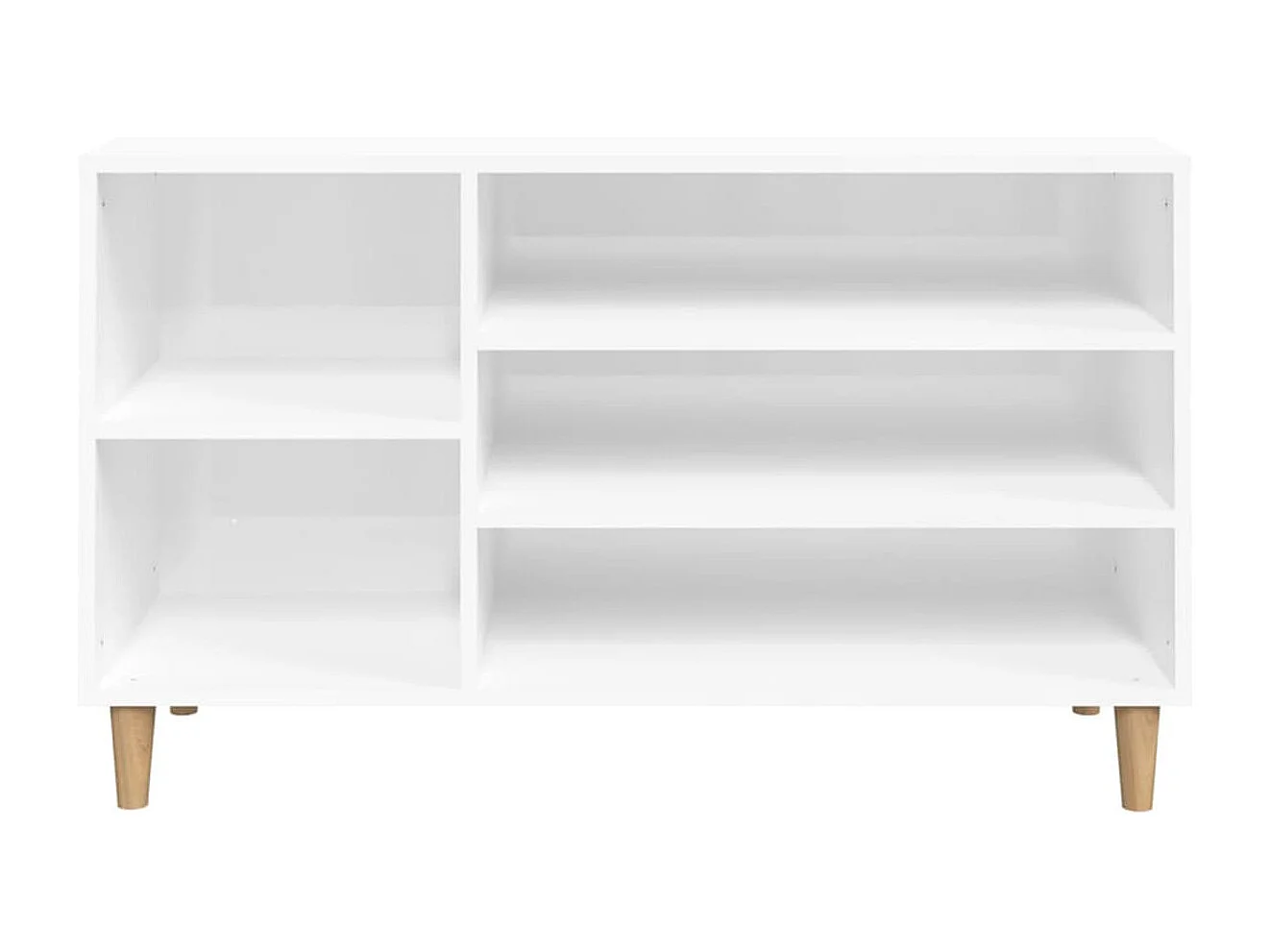 Mueble zapatero 5 compartimentos madera blanco brillo 60x102x36 cm