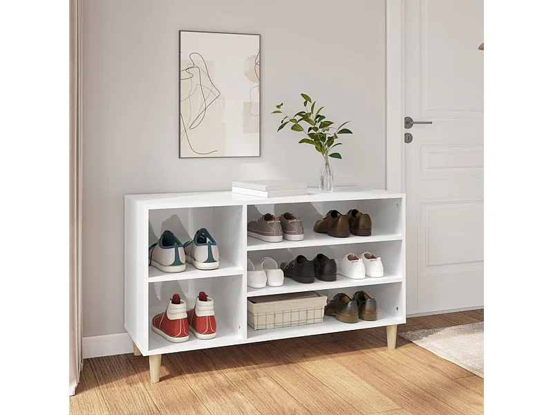 vidaXL Armoire à chaussure Blanc brillant 102x36x60 cm Bois ingénierie