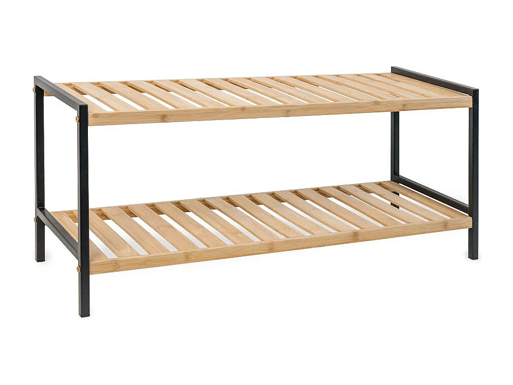 Zapatero MOA Vinthera 2 niveles con patas negro/natural 31x69x24,5 cm