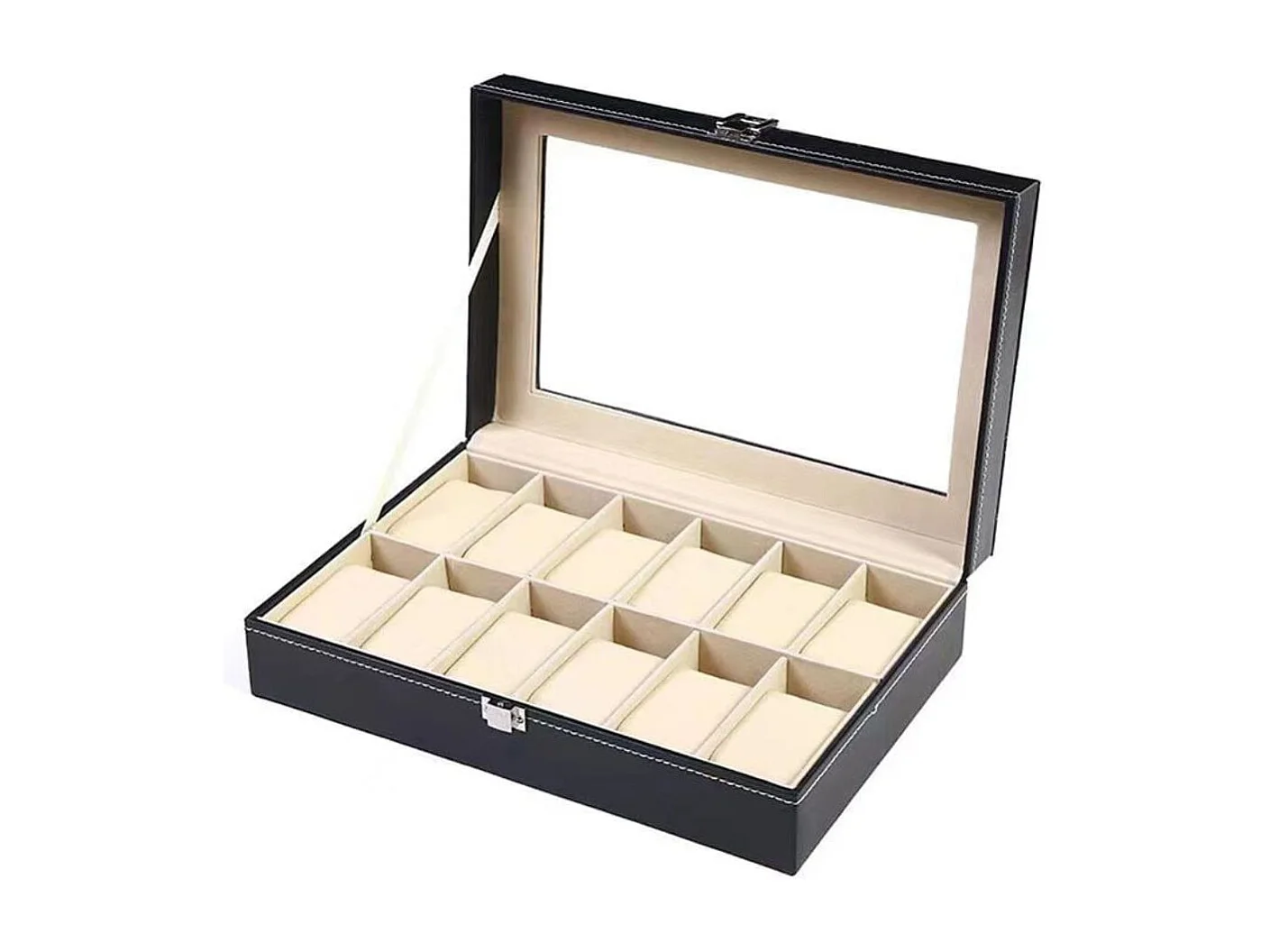 Organizador de relojes 12 unidades acolchado marrón