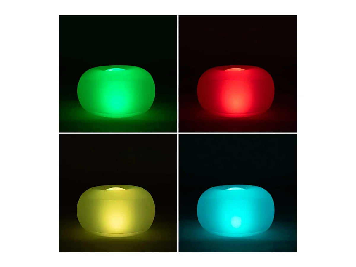 Asiento hincahble Pulight Innovagoods con LED y mando a distancia multicolor Ø50x30 cm