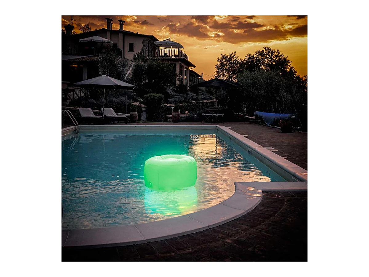 Asiento hincahble Pulight Innovagoods con LED y mando a distancia multicolor Ø50x30 cm