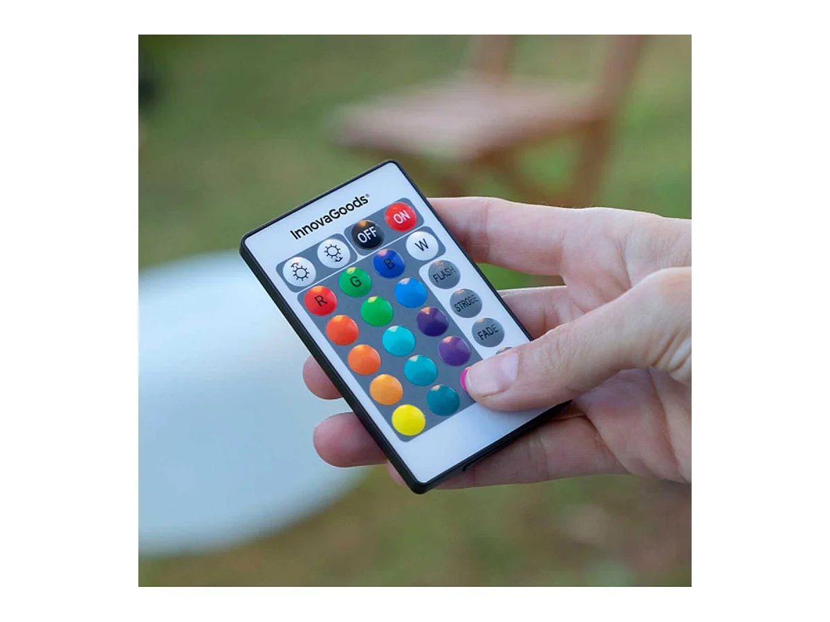 Asiento hincahble Pulight Innovagoods con LED y mando a distancia multicolor Ø50x30 cm