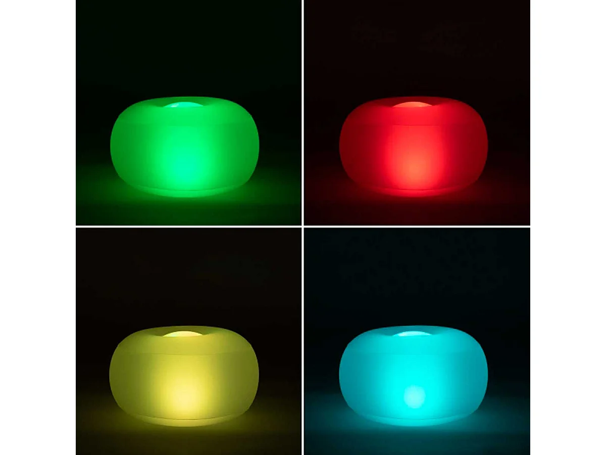 Asiento hincahble Pulight Innovagoods con LED y mando a distancia multicolor Ø50x30 cm