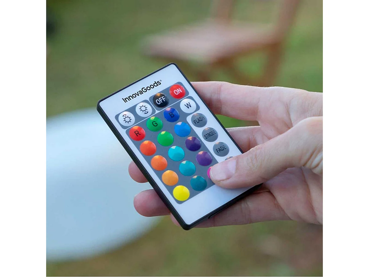 Asiento hincahble Pulight Innovagoods con LED y mando a distancia multicolor Ø50x30 cm