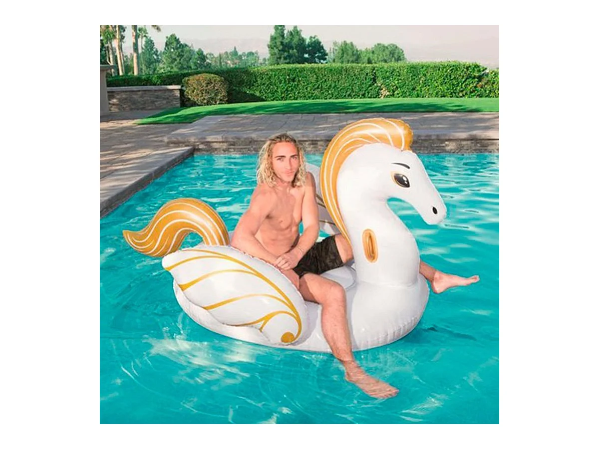 Hinchable caballo Pegaso Bestway con asas 231 x 150 cm