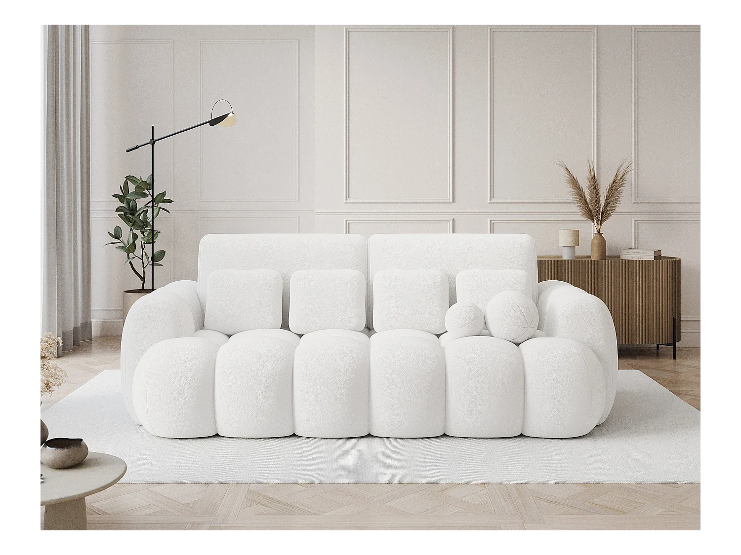 3 Pers. Couch Elon/Stoffbezug/Weiss