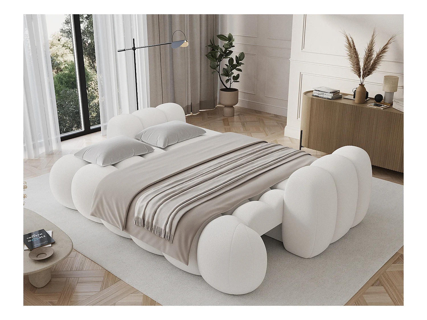 3 Pers. Couch Elon/Stoffbezug/Weiss