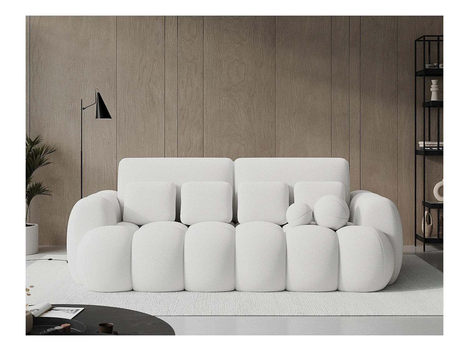 3 Pers. Couch Elon/Stoffbezug/Weiss