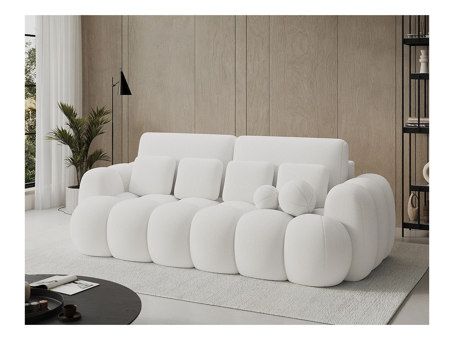 3 Pers. Couch Elon/Stoffbezug/Weiss