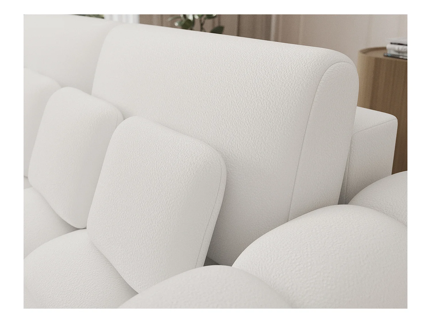 3 Pers. Couch Elon/Stoffbezug/Weiss