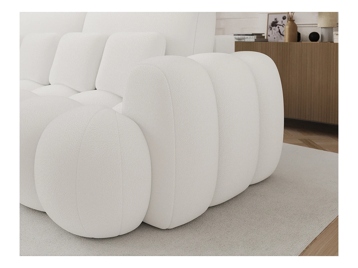 3 Pers. Couch Elon/Stoffbezug/Weiss