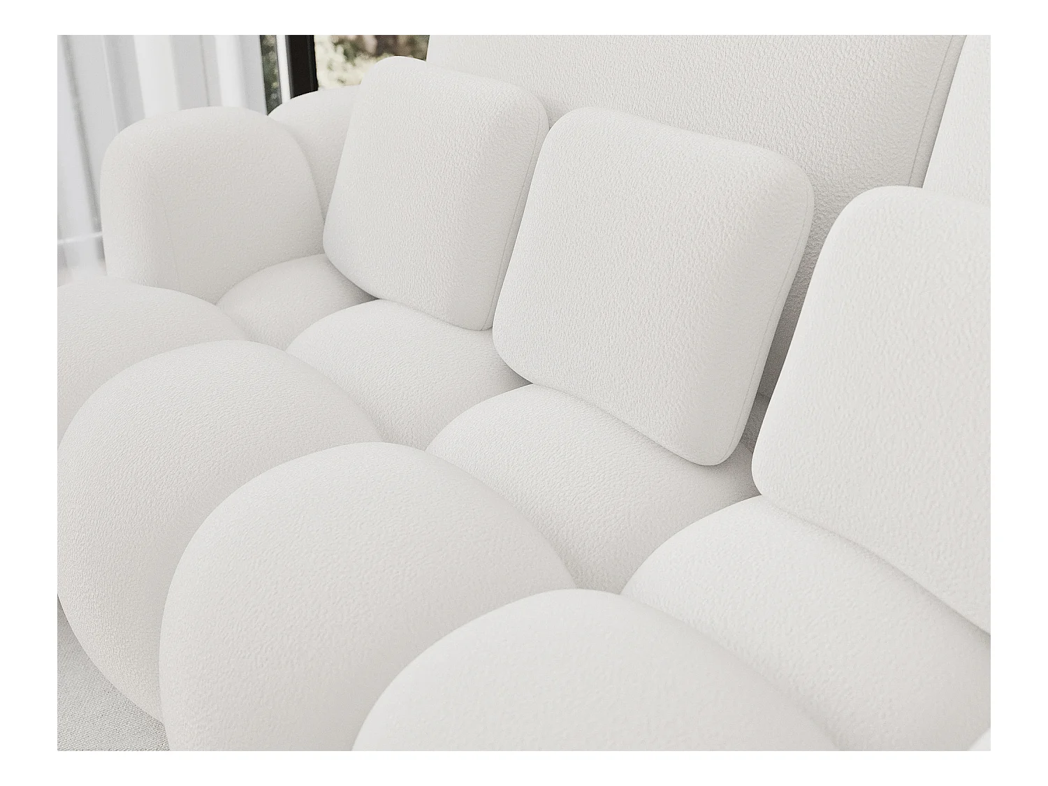 3 Pers. Couch Elon/Stoffbezug/Weiss