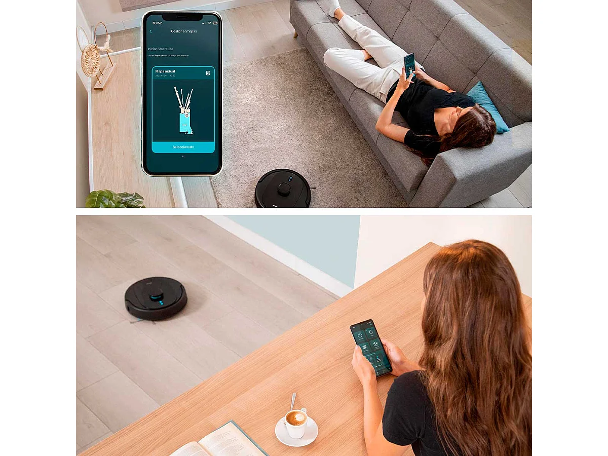 Robot aspirador Cecotec Conga 7490 Immortal X-Treme 2600Pa 4 en 1 conexión WiFi negro