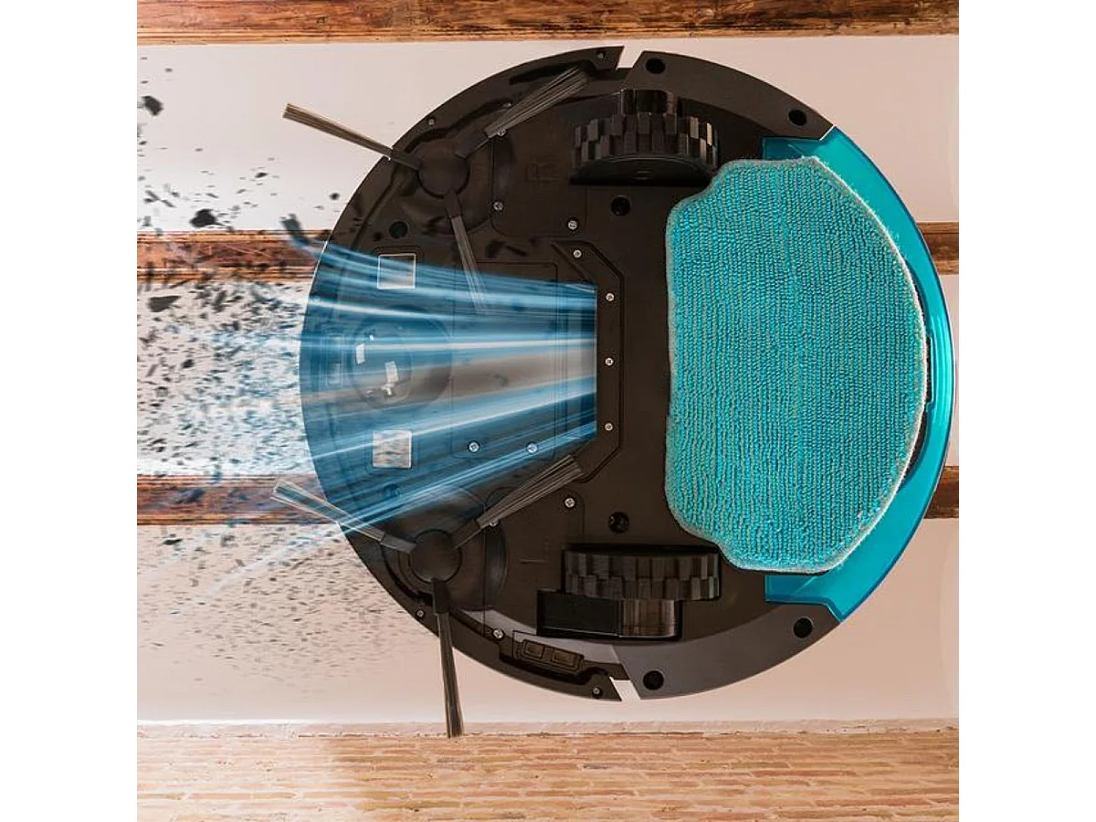 Robot aspirador Cecotec Conga 999 Map Genesis 2000Pa 2 cepillos laterales negro