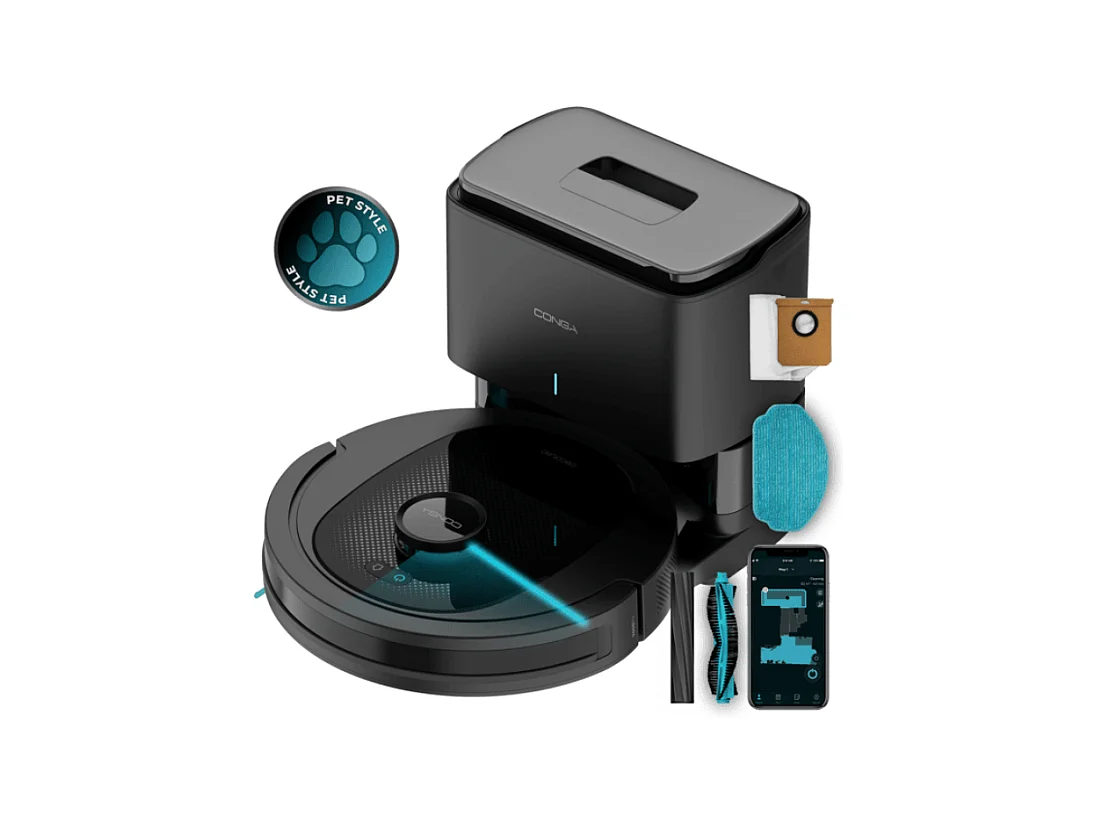 Robot aspirador Cecotec Conga 8490 Ultimate Ultra Power Home 7000Pa 4 en 1 + base autovaciado negro