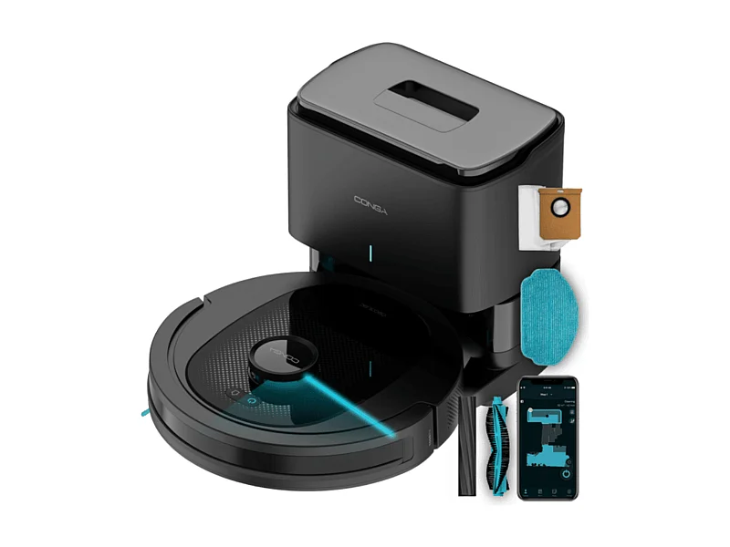 Robot aspirador Cecotec Conga 8490 Ultimate Ultra Power Home 7000Pa 4 en 1 + base autovaciado negro