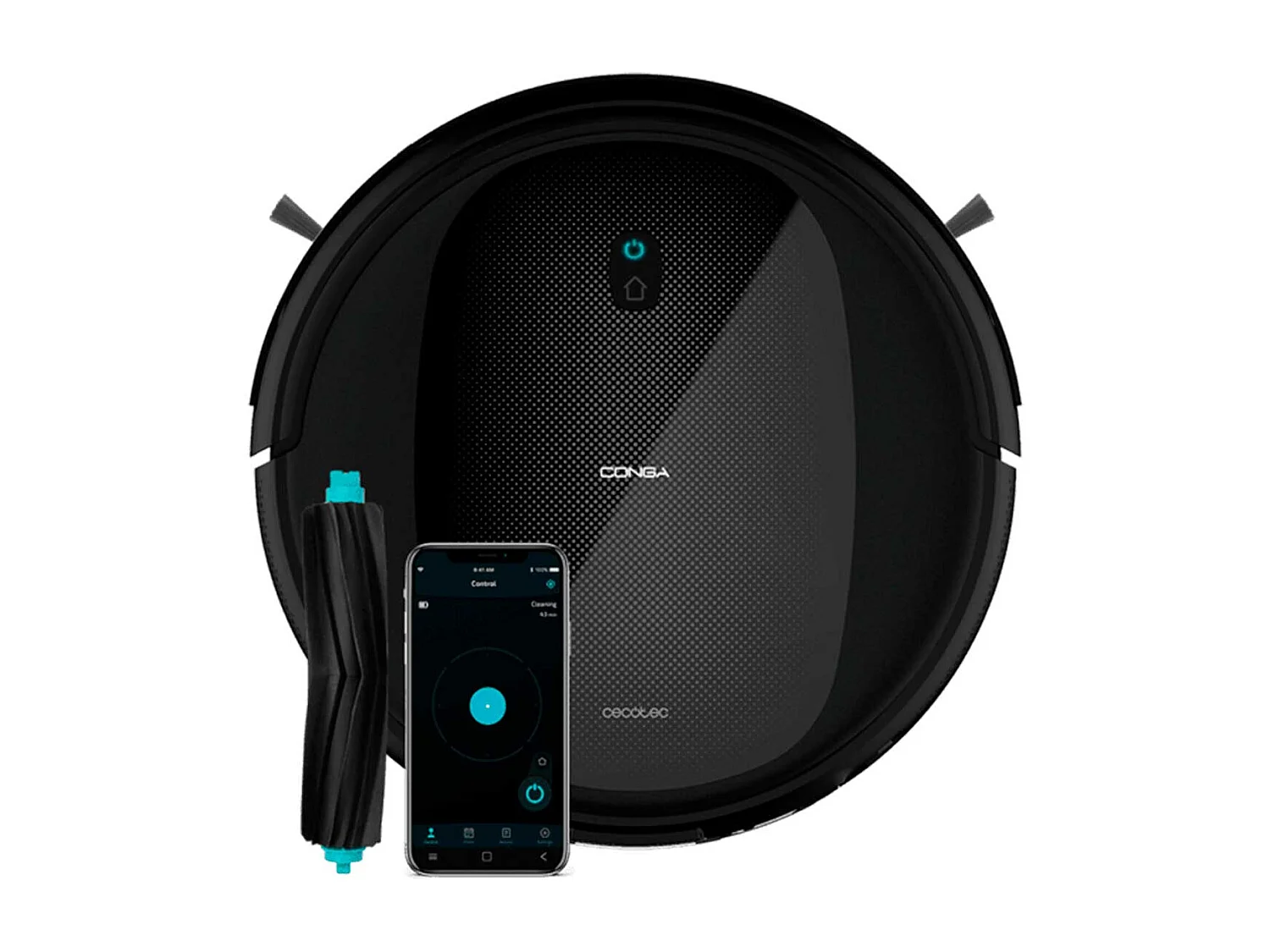 Robot aspirador Cecotec Conga Flash Connected Titanium 4 en 1 negro