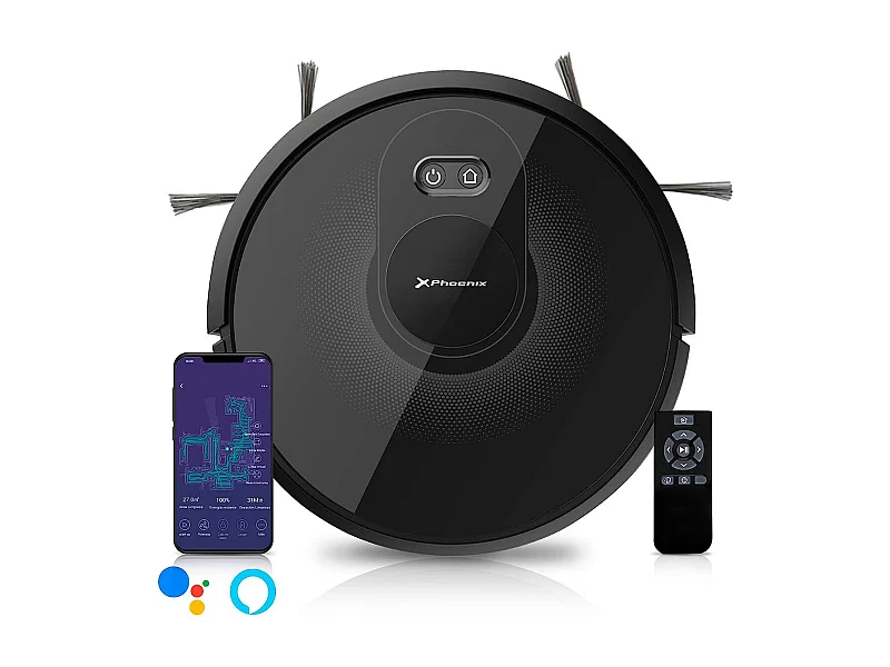 Robot aspirador Laserbot 360 Phoenix 4 en 1 mapeo láser control por App negro