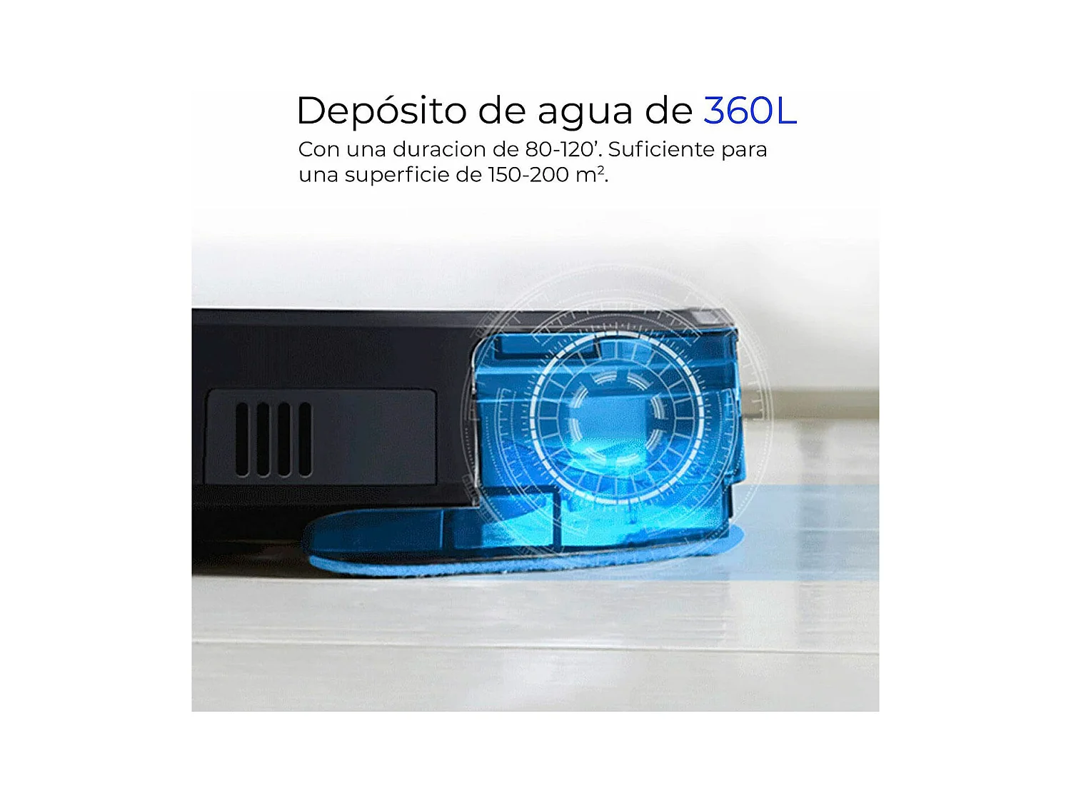 Robot aspirador Laserbot 360 Phoenix 4 en 1 mapeo láser control por App negro