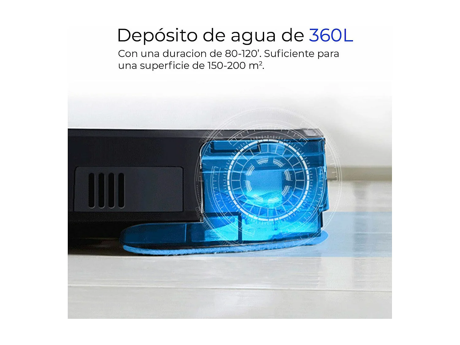 Robot aspirador Laserbot 360 Phoenix 4 en 1 mapeo láser control por App negro